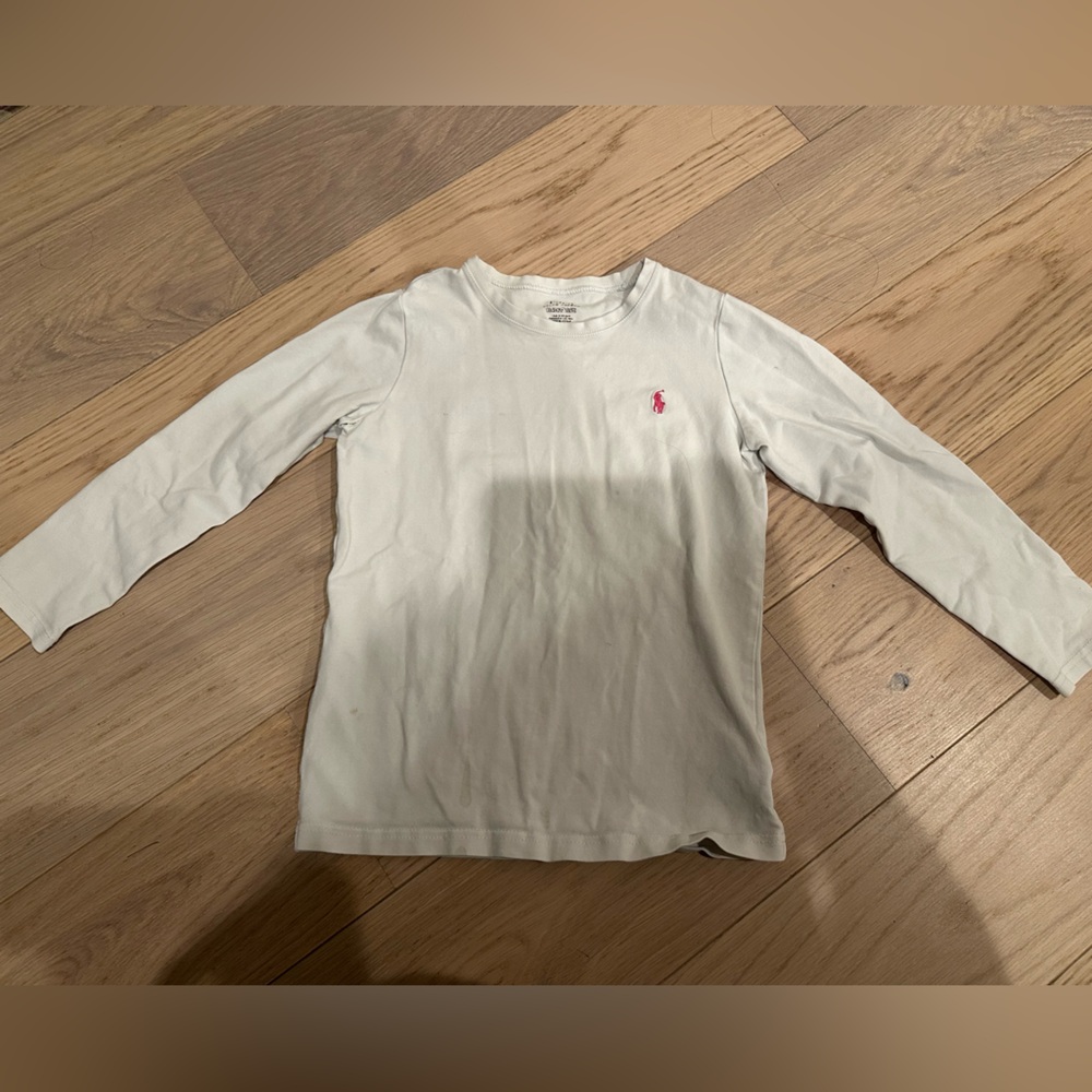 Ralph Lauren Cotton Jersey Tee White Long Sleeve